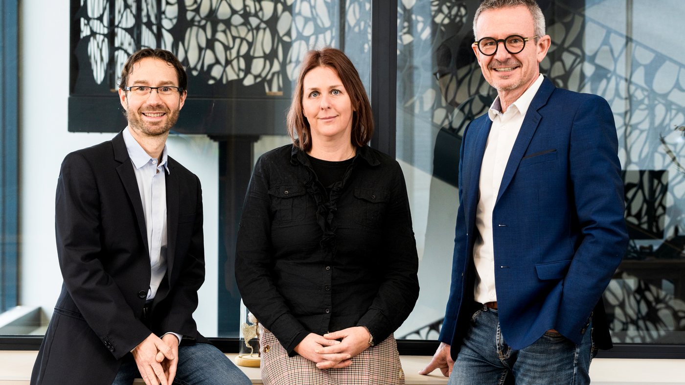 Les trois associés de Comptagest dans les bureaux du cabinet